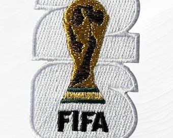 FIFA World Cup 2026 Embroidered Patches –  White Soccer (2.5" Iron-On)