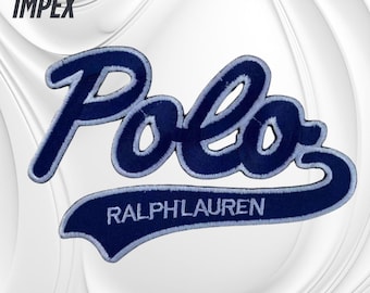 Polo Ralph Lauren Blue & Black Big Logo Patch 5" – Embroidered Iron/Sew-On Patch