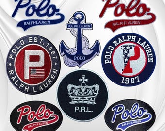 Polo Ralph Lauren Style Embroidered Patches – Pack of 8 Iron-On/Sew-On Designs