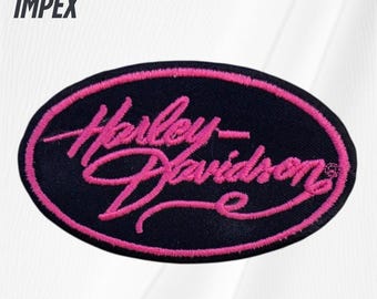 Harley Davidson Pink Ladies Oval Patch 3.5" Embroidered Motorcycle Biker Jacket Vest Patch