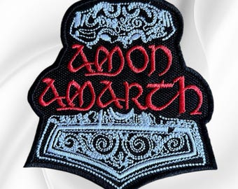 Amon Amarth Thor's Hammer Embroidered Patch (3.75" x 3.5") Iron On Sew On