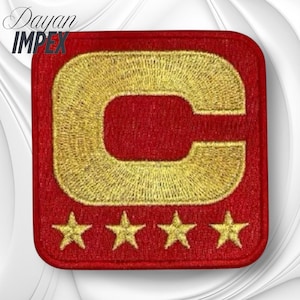 San Francisco 49ers Captain C Gold Patch 4 Star – 2.25" Iron-On Sew-On Jersey Patch