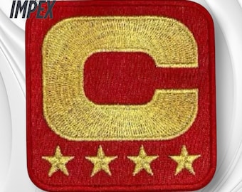 San Francisco 49ers Captain C Gold Patch 4 Star – 2.25" Iron-On Sew-On Jersey Patch