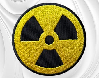 Nuclear Radiation Symbol Patch | Zombie Warning Sign Embroidered Iron On Patch | 3.5" Apocalypse Survival Patch