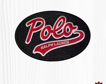 Polo Ralph Lauren Style Red Oval Embroidered Patch 4" – Iron-On/Sew-On Logo Emblem