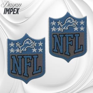 Detroit Lions Patch Pack of 2 – 2.75" Iron-On Sew-On Embroidered NFL Patch