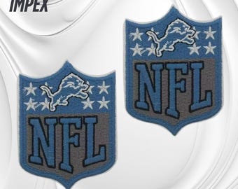 Detroit Lions Patch Pack of 2 – 2.75" Iron-On Sew-On Embroidered NFL Patch