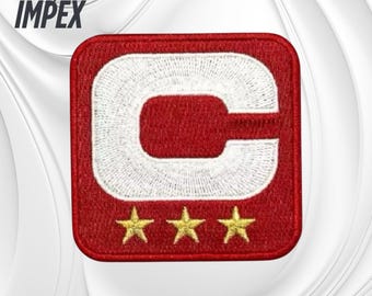 San Francisco 49ers Captain C Patch 3 Star – 2.25" Iron-On Sew-On Jersey Patch