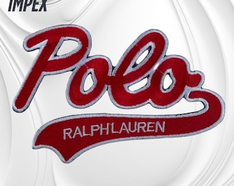 Red Polo Logo Embroidered Patch 5” – Iron / Sew On – Large Polo Style Fashion badge