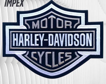 Harley-Davidson Gray Bar & Shield Patch 9.25" Large Embroidered Biker Jacket Back Patch