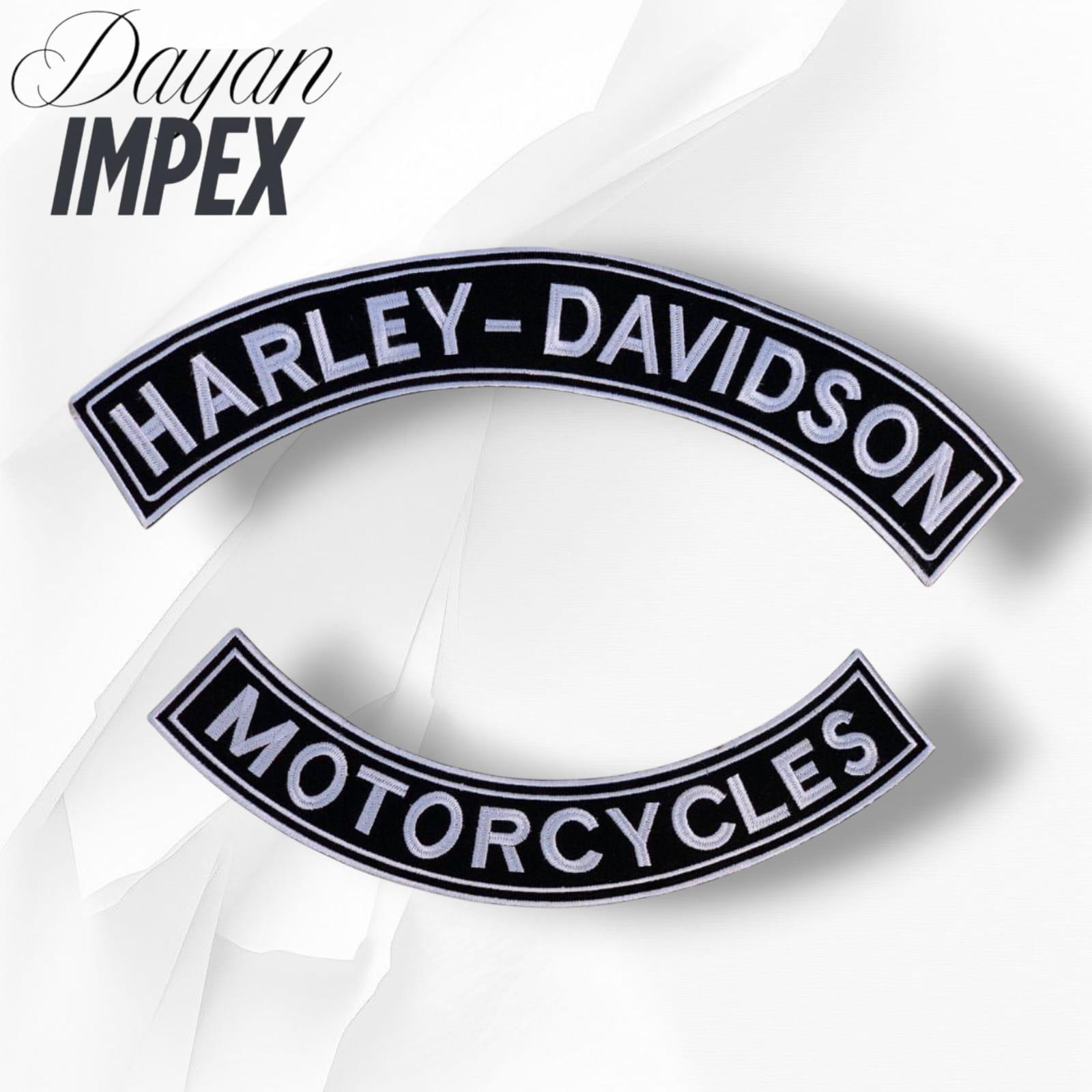 Harley-davidson Black White Rocker Patch Set 15