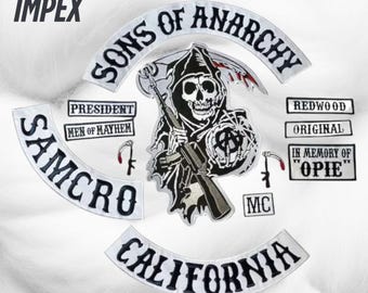 SOA Patch Set of 12 – Embroidered Biker Style Patch Collection