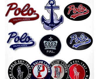 Polo Style Embroidered Patches Iron-On Sew-On – Multiple Designs Sizes Colors – Custom Variation Patch Set