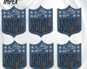 Detroit Lions NFL Patch Pack of 6 – 2.75" Iron-On Sew-On Embroidered Football Patch