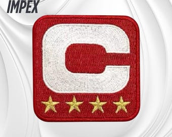 San Francisco 49ers Captain C Patch 4 Star – 2.25" Iron-On Sew-On Jersey Patch