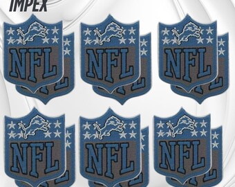 Detroit Lions NFL Patch Pack of 12 – 2.75" Iron-On Sew-On Embroidered Football Patch