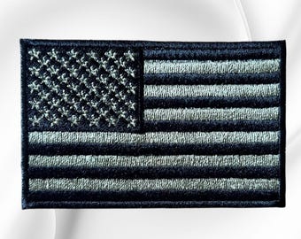 Black Olive Green American Flag Tactical Patch (3.5 Inches) – Embroidered Morale Gear