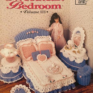 Patrones de crochet para muebles de muñecas estilo vintage con forma de corazón / 10 diseños (patrón PDF)