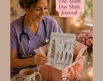 Day Shift Nurse Journal Hardcover Matte | Healthcare Team Appreciation Gift, Lined Medical Notebook, Floral Botanical Reflection Journal