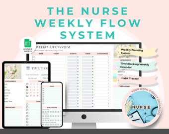 Nurse Weekly Flow System | Interactive Google Sheets Shift Organizer (Digital Download)