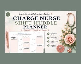 Charge Nurse Shift Huddle Notepad , Hospital Unit Tool (Paper)