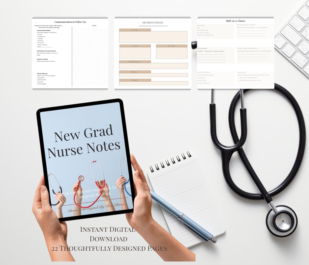 New Grad Notes New Grad Nurse Notes Digital | iPad Nursing Notebook - Etsy