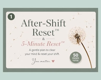 After Shift Reset™ Journal för sjuksköterskeutbrändhet | iPad och utskrivbar