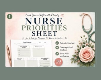 Nurse Priorities Notepad | Hospital Unit Tool (Paper)