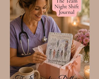 Night Shift Nurse Journal Hardcover Matte | Healthcare Appreciation Gift, Lined Medical Notebook, Iris Floral Reflection Journal