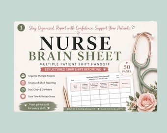 SBAR Nurse Report Sheet Notepad | Multiple Patient Handoff Tool | RN Shift Pad | Physical Product