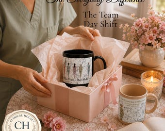 Nurse Team Illustration Mug, Medical Staff Appreciation Gift, RN Caregiver Coffee Cup, Healthcare Worker Thank You Mug, Floral Nurse Gift