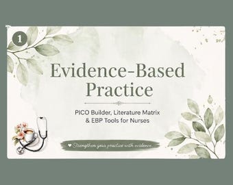 Evidence-Based Practice Workbook for Nurses | PICO Builder, Literature Review Matrix, Project Templates | Digital