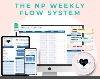 The NP Weekly Flow System | Interactive Google Sheets Planner for Nurse Practitioners | Clinical & Workflow Organizer