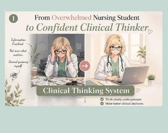Nursing Student Clinical Thinking System | Brain Dump, Prioritization, Medication (Digital Download)