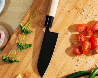 Japanese Style Cutting Knife | Santoku Chef Knife with 3D Printed Blade | Housewarming Gift | Ergonomic Knife | Sharp Chopping Knife