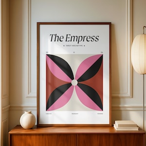Empress Tarot Art Print, Feminine Energy Wall Decor, Abstract Minimal Tarot Poster, Digital Download