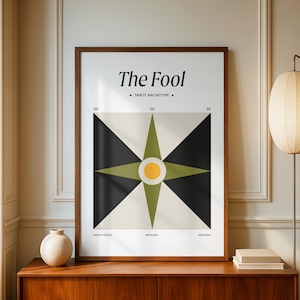 Fool Tarot Wall Art Print, Abstract Minimal Tarot Poster, Modern Spiritual Decor, Digital Download