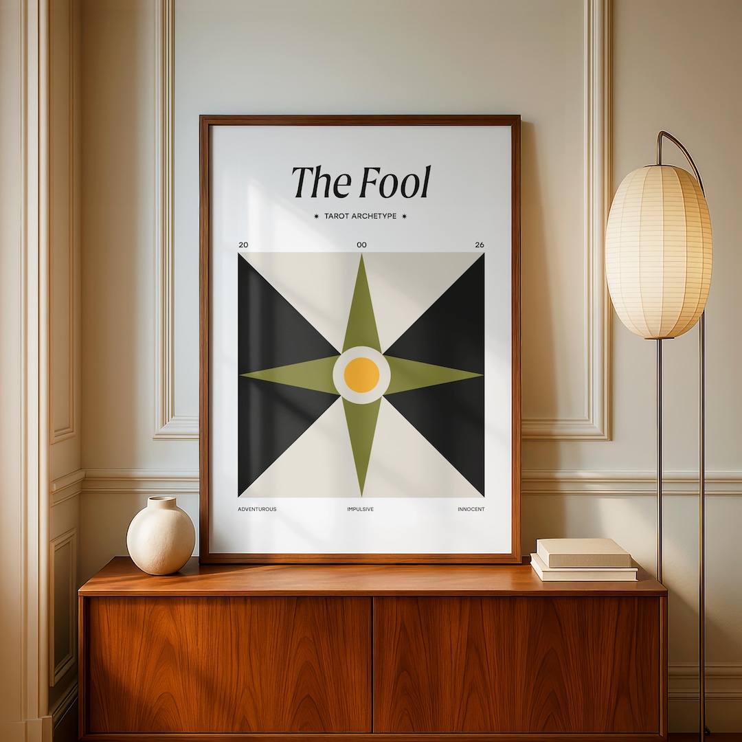 Abstract Fooled Fool Tarot Wall Art Print, Abstract Minimal Tarot Poster, Modern ...