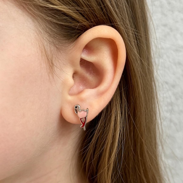 Flamingo ohrclips kinder-clip on earrings For Children-Pain Free-Earrings without piercing-gift for kids