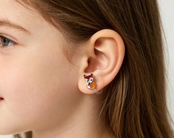 Fox Tree Ohrclips Kinder-clip Ohrringe Für Kinder-Pain Free-Ohrringe ohne Piercing-Geschenk für Kinder