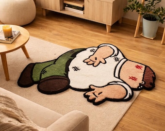 Peter Griffin Inspired Cartoon Custom Tufted Rug Funny Family Guy Style Character Carpet Meme Room Decor Aesthetic Floor Mat Gift for Him