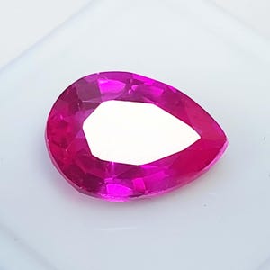 6 Carat Pear Cut Ruby | Lab Grown Ruby | Certified Loose Gemstone | Teardrop Ruby Stone | Jewelry Making | Engagement Ring Gem