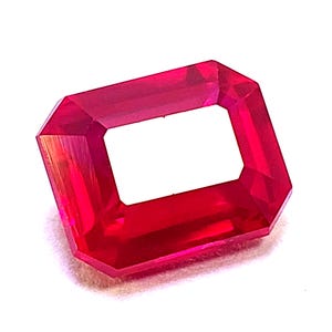 Certified Emerald Cut Ruby Gemstone | Natural Red Ruby (10 Ct)