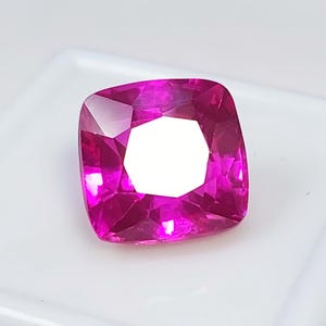 8 Carat Square Cushion Cut Ruby | Lab Grown Ruby | Certified Loose Gemstone | Cushion Shape Ruby | Jewelry Making | Statement Ring Stone