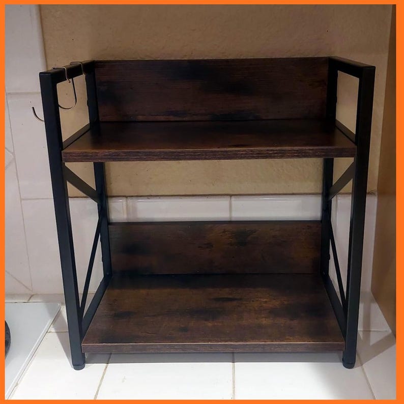 Wooden Countertop Organizer Shelf, 2 Tier Kitchen Storage Riser for ...