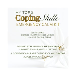 Printable Anxiety Coping Cards for Panic Attacks – Emergency Grounding Tools, Therapy Download