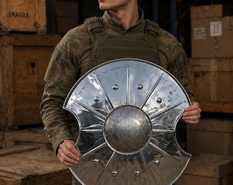 Handmade Steel Viking Round Shield Wall Decor | Medieval Knight Armor Replica Display