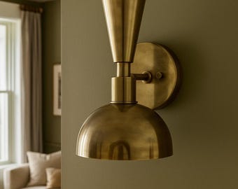 Vintage Italian Brass Wall Sconce – Mid-Century Modern Lighting