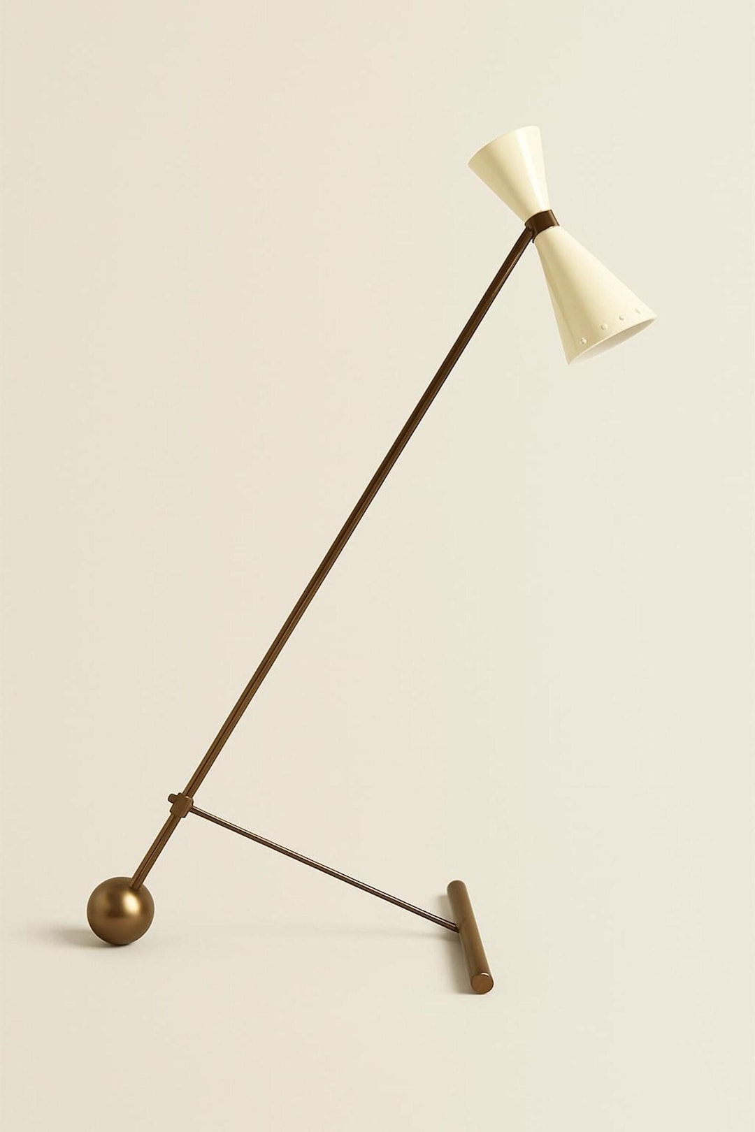 Vintage Italian Brass Floor Lamp – Mid Century Modern Stilnovo Style Standing Lamp