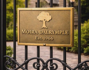 Custom Solid Bronze Family Name Plaque, Cast Estate Sign, Raised Lettering Nameplate